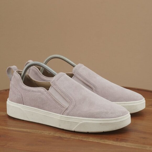 Q7-10 Vionic Kimmie Womens Sneakers Slip On Shoes Lavender Suede Size 9.5 Wide - Picture 1 of 9
